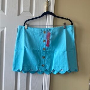 Lilly Pulitzer Blue Scalloped Skort